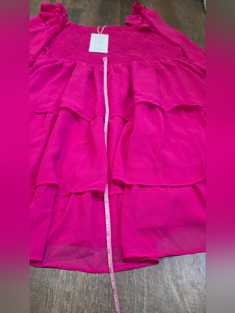 Byimns Pink Ruffle Tiered Dress XL - Picture 16 of 16